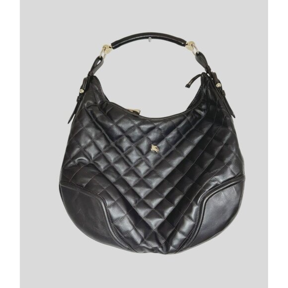 Burberry Hoxton Quilted Leather Hobo Bag in Brown - PreOwned - Picture 1 of 10
